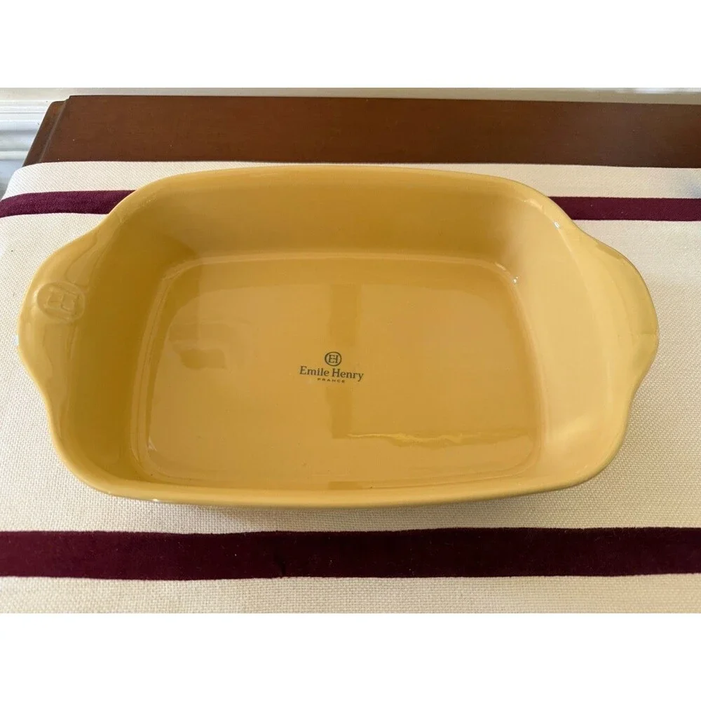 Emile Henry Rectangular Baking Dish In Provence Yellow NEW NEVER USED France